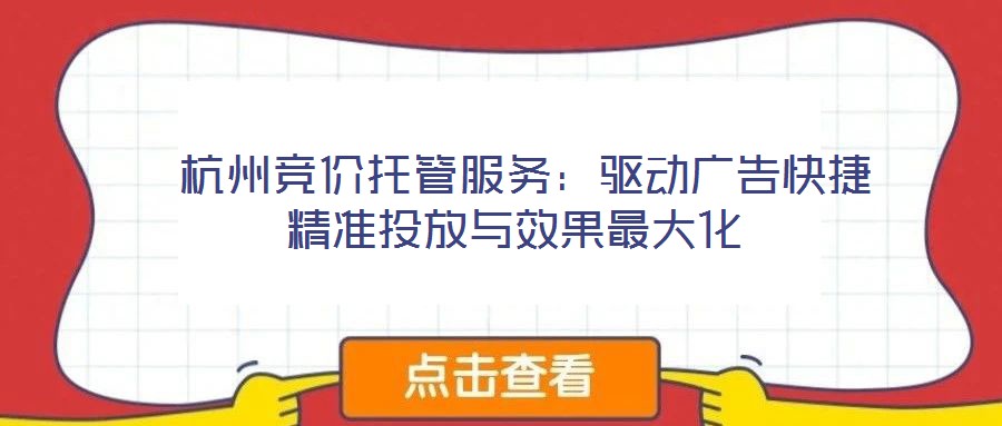 杭州競價托管服務:驅動廣告快捷精準投放與效果最大化